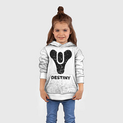 Толстовка-худи детская Destiny с потертостями на светлом фоне, цвет: 3D-белый — фото 2