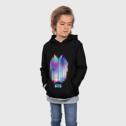 Толстовка-худи детская BTS gradient logo, цвет: 3D-меланж — фото 2