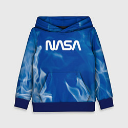 Толстовка-худи детская Nasa - пламя, цвет: 3D-синий