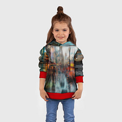 Толстовка-худи детская В Питере дождь, цвет: 3D-красный — фото 2
