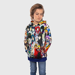 Толстовка-худи детская Все аниме персонажи, цвет: 3D-синий — фото 2