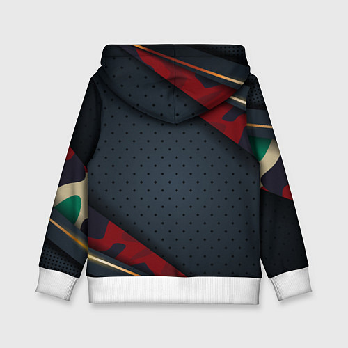 Детская толстовка Герб России черно-красный камуфляж / 3D-Белый – фото 2