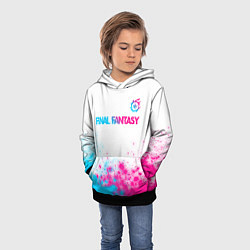 Толстовка-худи детская Final Fantasy neon gradient style: символ сверху, цвет: 3D-черный — фото 2