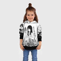 Толстовка-худи детская Красотка Мико арт, цвет: 3D-черный — фото 2