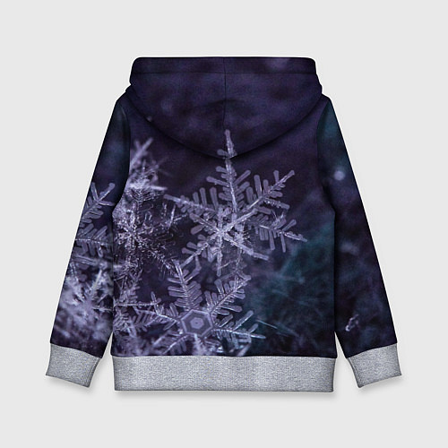 Детская толстовка Снежинки макро фото / 3D-Меланж – фото 2