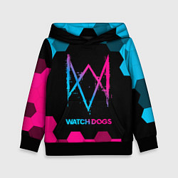 Толстовка-худи детская Watch Dogs - neon gradient, цвет: 3D-черный