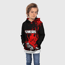 Толстовка-худи детская Киберпанк-Самурай - 2077, цвет: 3D-белый — фото 2