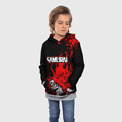 Толстовка-худи детская Киберпанк-Самурай - 2077, цвет: 3D-меланж — фото 2
