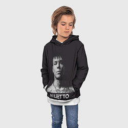 Толстовка-худи детская Данил Прытков черно-белая фотография, цвет: 3D-белый — фото 2