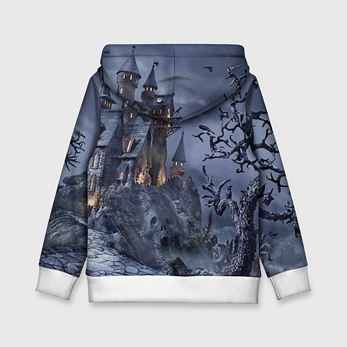 Детская толстовка Старый заброшенный замок - Halloween / 3D-Белый – фото 2