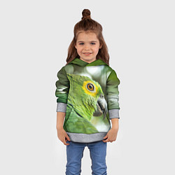 Толстовка-худи детская Попугaй, цвет: 3D-меланж — фото 2
