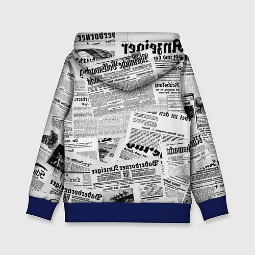 Детская толстовка Газетный коллаж / 3D-Синий – фото 2