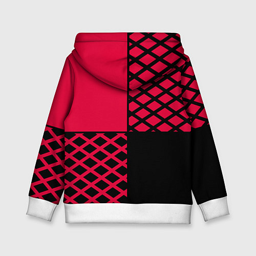 Детская толстовка Черно-красный геометрический узор / 3D-Белый – фото 2