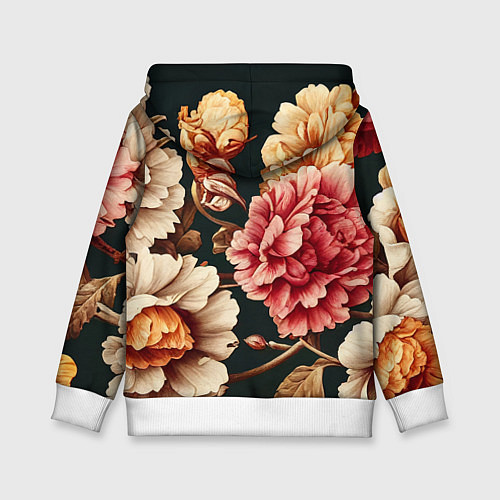 Детская толстовка Цветы в стиле рококо / 3D-Белый – фото 2