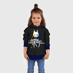 Толстовка-худи детская Stray glitch logo, цвет: 3D-синий — фото 2
