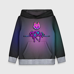 Детская толстовка Stray logo neon