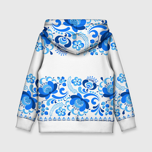 Детская толстовка РОССИЯ голубой узор / 3D-Белый – фото 2