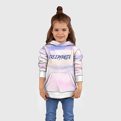 Толстовка-худи детская CreepyPasta sky clouds, цвет: 3D-белый — фото 2