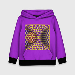 Толстовка-худи детская Вращающийся шар - оптическая иллюзия, цвет: 3D-черный