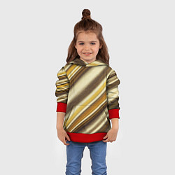 Толстовка-худи детская Золотая голографическая диагональ, цвет: 3D-красный — фото 2
