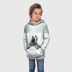 Толстовка-худи детская Хоккейные коньки, цвет: 3D-меланж — фото 2