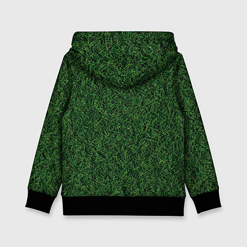 Детская толстовка Зеленая камуфляжная трава / 3D-Черный – фото 2