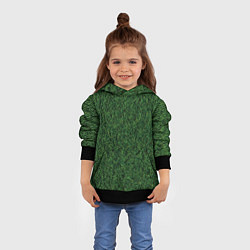 Толстовка-худи детская Зеленая камуфляжная трава, цвет: 3D-черный — фото 2