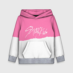 Толстовка-худи детская Stray Kids pink and white, цвет: 3D-меланж