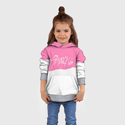 Толстовка-худи детская Stray Kids pink and white, цвет: 3D-меланж — фото 2