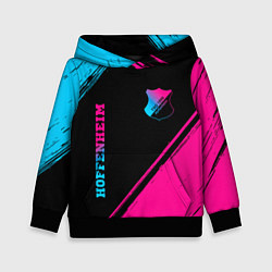 Толстовка-худи детская Hoffenheim - neon gradient: надпись, символ, цвет: 3D-черный