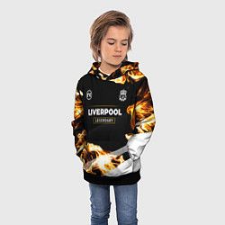 Толстовка-худи детская Liverpool legendary sport fire, цвет: 3D-черный — фото 2
