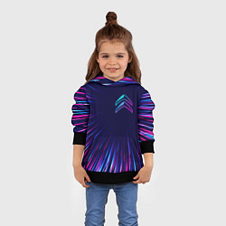 Толстовка-худи детская Citroen neon speed lines, цвет: 3D-черный — фото 2