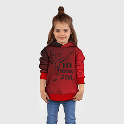 Толстовка-худи детская Зона Кикбоксинга, цвет: 3D-красный — фото 2