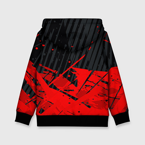 Детская толстовка Красные брызги на черном фоне / 3D-Черный – фото 2