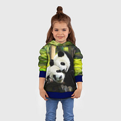 Толстовка-худи детская Влюблённые панды, цвет: 3D-синий — фото 2