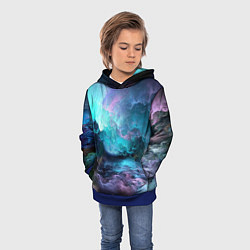 Толстовка-худи детская Спящий космос, цвет: 3D-синий — фото 2