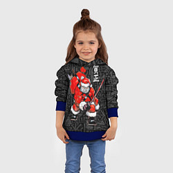 Толстовка-худи детская Santa Claus Samurai, цвет: 3D-синий — фото 2