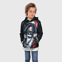 Толстовка-худи детская Cool Santa Rastaman, цвет: 3D-белый — фото 2