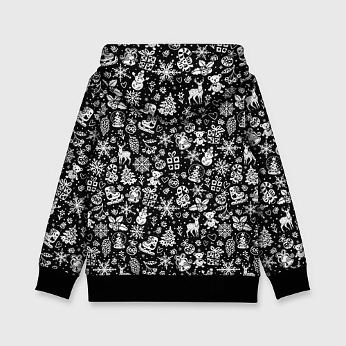 Детская толстовка Merry Christmas! Rabbit with cookies / 3D-Черный – фото 2