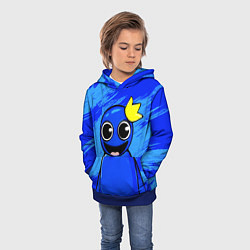 Толстовка-худи детская Радужные друзья: веселый Синий, цвет: 3D-синий — фото 2