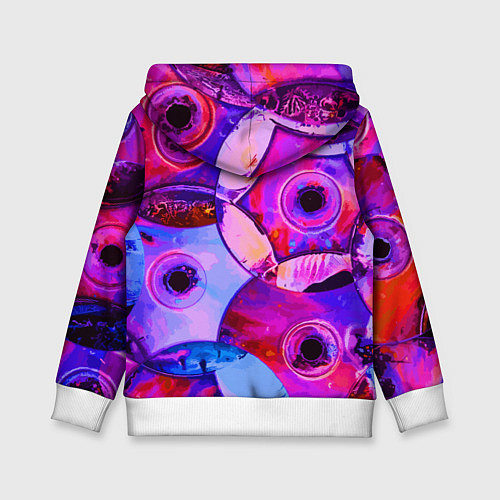 Детская толстовка DJ Scratchy in pink glasses / 3D-Белый – фото 2