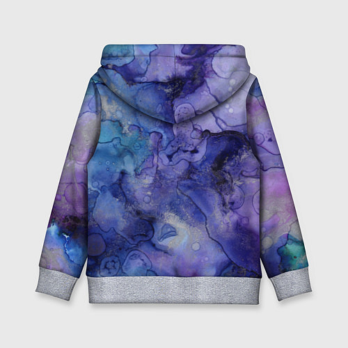 Детская толстовка Акварельная абстракция в синих тонах / 3D-Меланж – фото 2