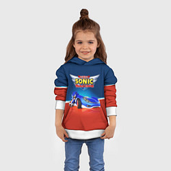 Толстовка-худи детская Team Sonic Racing - Ёжик и его точило, цвет: 3D-белый — фото 2