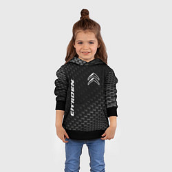 Толстовка-худи детская Citroen карбоновый фон, цвет: 3D-черный — фото 2