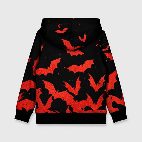 Детская толстовка Летучие мыши красные / 3D-Черный – фото 2