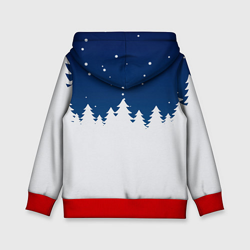 Детская толстовка Злой кролик и ёлка - 2023 / 3D-Красный – фото 2