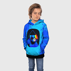 Толстовка-худи детская Радужные друзья: Синий глитч, цвет: 3D-черный — фото 2
