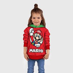 Толстовка-худи детская Луиджи и Марио, цвет: 3D-красный — фото 2