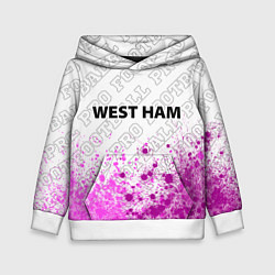 Толстовка-худи детская West Ham pro football: символ сверху, цвет: 3D-белый