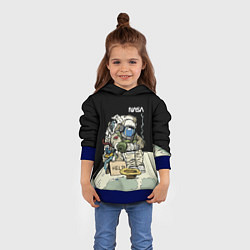 Толстовка-худи детская NASA - Help! Astronaut - Joke, цвет: 3D-синий — фото 2